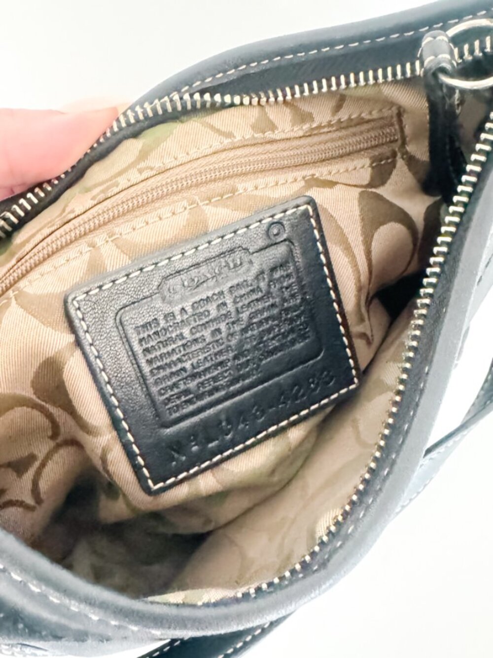 Vintage Coach Black Leather Shoulder Bag Y2K Small Hobo Purse - Picture 4 of 4